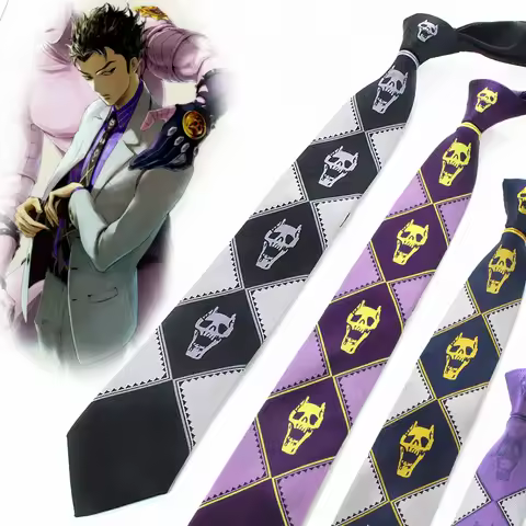 Japanese Anime JoJo Bizarre Adventure Cosplay Tie KILLER QUEEN Heavens Door Kira Yoshikage Props Sku