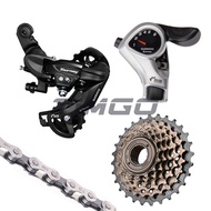 Shimano Tourney 1 × 6/7ความเร็ว MTB จักรยานพับ Groupset SL-TX50 Thumb Gear Shifter RD-TY300ด้านหลัง 