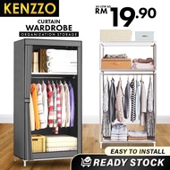 KENZZO : Wardrobe S Size / Multifunctional Curtain Wardrobe / Organizer / Almari Baju/ Wardrobe Frame Only