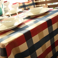 New Product Pure Cotton Canvas Fabric Mediterranean Gingham Linen Tablecloth and Curtain Bed Sheets 