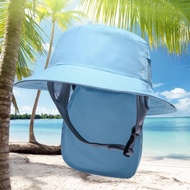 Topi Bucket Surf มาโมรีพร้อมหมวกกันแดดปีกหมวกกว้างสายรัดคางสำหรับกีฬาทางน้ำพายเรือคายัคกลางแจ้งการท่