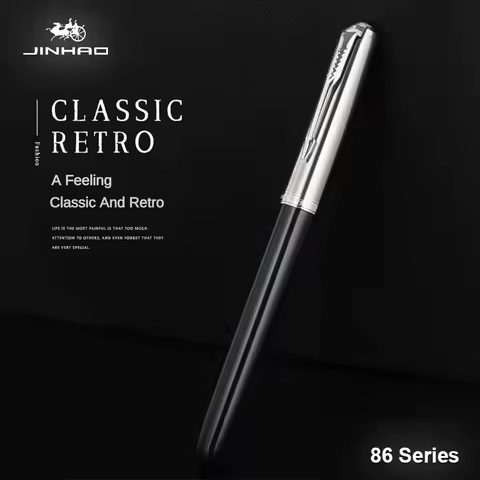 Jinhao 86 Fountain Pen Silver Arrow Clip Luxury Elegant Resin Classic Pens 0.5mm Nib Writing Office 