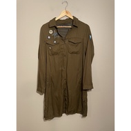 (Preloved) Zara Dress Army Military (Cut Label) (Code 0133)