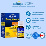 Ddrops Adult Liquid Vitamin D3 1000IU + K2 Drops for Bone Health (120 Drops/3.4 ml)