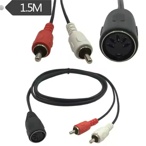 5 Pin Din Female to 2 RCA Male Professional Grade Audio Cable for Bang & Olufsen, Naim, Quad...Stere