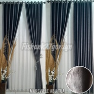 CAHAYA (STEAM) Minimalist Blackout Curtains with 6 Waves, Thick, Elegant, Wood Grain Material, Anti-