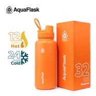 Aquaflask (32oz) TANGERINE Vacuum Insulated Drinking Water Bottle Aqua Flask