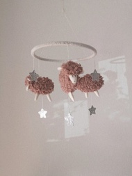 嬰兒床嬰兒移動羊、嬰兒移動粉紅色、毛圈嬰兒床玩具