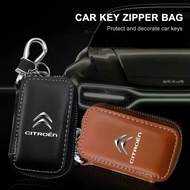Leather Car Key Holder Car Keychain Bag Organizer Car Key Case For Citroen C1 C2 C3 C4 C5 C6 C8 C4L 