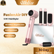 （Exclusive）Ukliss Hair Dryer Brush 5 In 1 Multifunctional Automatic Styler Curler/Straightener/Comb