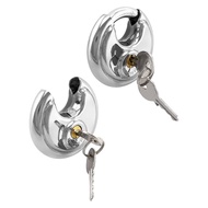 【JJM】-Disc Locks Heavy Duty Steel Keyed Padlock Disc Storage Locks for Storage Unit Moving Trailers