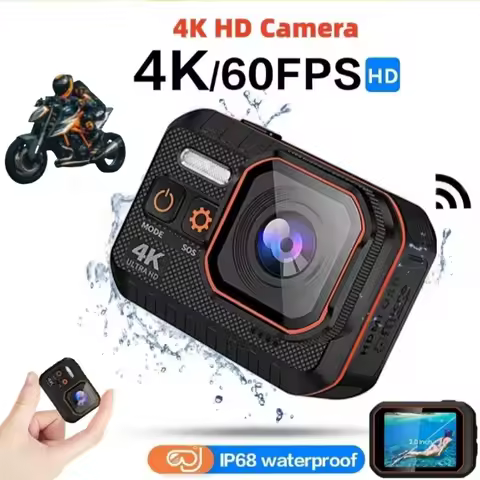 4K HD 60FPS Mini Wifi Action Body Cam: 170° Wide Angle, Waterproof for Outdoor Sports, Bike & Motorc