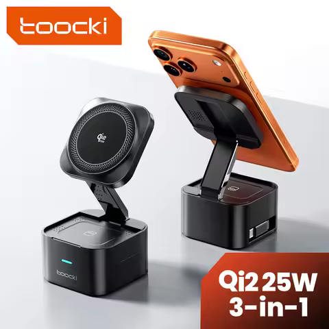 Toocki 25W QI2.2 Wireless Charger Station 3-in-1 for iPhone 17 16 Pro Max Airpods iWacth Samsung S27