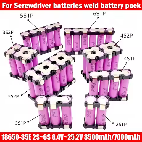 18650 35E Welding Battery 3500mAh /7000mAh 2S 3S 4S 5S 6S/1P 2P 7.4V 12.6V 14.8V 18V25.2V for Screwd
