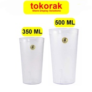 OWL ACRYLIC GLASS 350ML 500ML CLEAR UNBREAKABLE PLASTIC 350 500 ML GLASS CUP