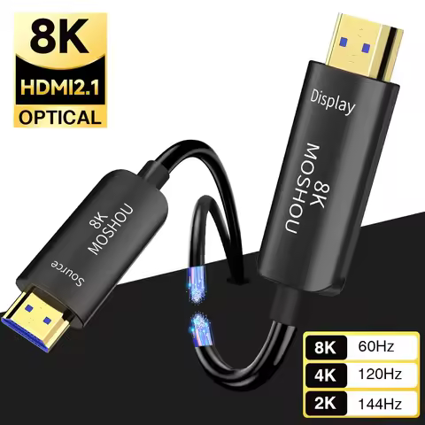 MOSHOU 8K Optical Fiber HDMI 2.1 Cable 8K 60Hz 4K 120Hz 48Gbps Ultra High Speed Dynamic HDR HDCP 2.2