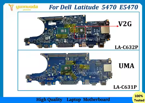 ADM70 LA-C631P LA-C632P For Dell Latitude 5470 E5470 Laptop motherboard With i3 i5 i7 6th Gen CPU 2G