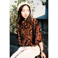 Tsubasa.Y Amoeba/Floral Short Shirt Amoeba Floral Vintage