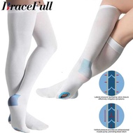 1Pair Anti Embolism Stockings,15-21 mmHg,Ted Hose White Socks,Knee High Compression Socks for Swelli