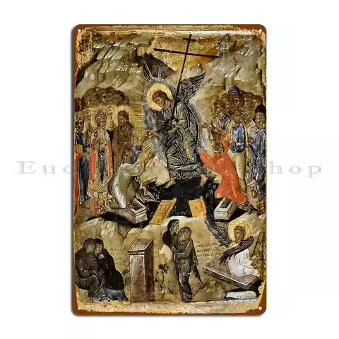The Resurrection Of Christ Orthodox Icon Metal Plaque Garage Funny Custom Mural Printed Tin Sign Pos