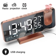 FM Table Clock LED Digital Alarm Clock Electronic Table  Alarm Desktop Clocks USB Wake Up FM Radio Time Projector Table Clock