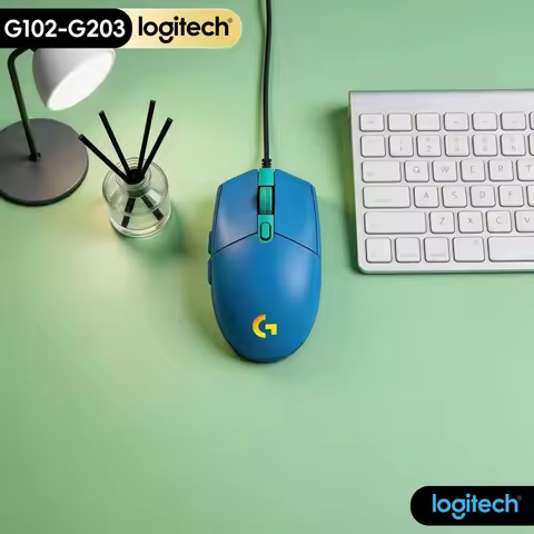 G102 Logitech G203 Mouse, Lightsync RGB Gaming Ambidextrous Shape, 6 Buttons, Smooth Control, For PC