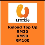 RELOAD RM30 TOPUP UMOBILE 6% LIMITED TIME OFFER CREADIT KREDIT MURAH