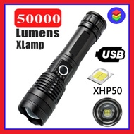 50000 lumens XLamp XHP50 most powerful flashlight usb Zoom led torch