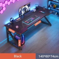 Modern Home Office Table Study Table Black 140x60cm Wood Table Workstation Living Room Game Computer