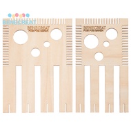 BENECREAT 1box 1 set Wood Weaving Looms Kit Pom Pom Ball Maker Wheat 16.5x9x0.3cm & 16.5x12x0.3cm 2p
