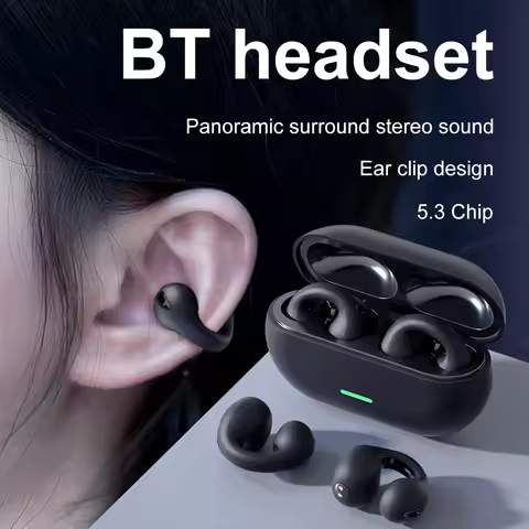 Bone Conduction Earphone Ear-Clip Bluetooth-compatible Headphones Wireless Earbuds 3D Surround Stere