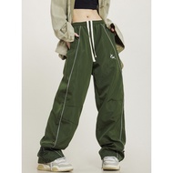elgini tracksuit tracksuit man seluar tracksuit lelaki American Street Casual Wide-Leg Tie-Leg Strai