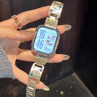 Inlaid Gemstone i Watch Strap +Frame i Watch Case For A-pple Watch Series10 9 8 7654321,se2,Ultra, U