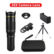 Phone Camera Lens 22X 32X Mobile Telescope Macro Lens Zoom Macro Fisheye Wide Angel Lens Extensible 