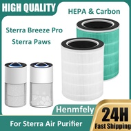 for Sterra Breeze Pro Paws Air Purifier Replacement H14 True HEPA Activated Carbon Filtration Filter