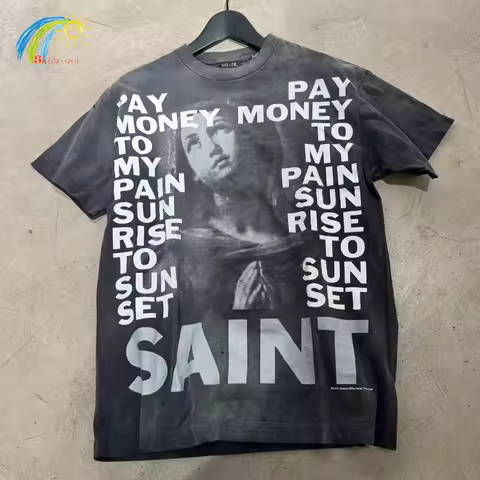 Pay Money To My Pain Saint T-Shirt Men Women Best Quality Oversized 100% Cotton Tee Tops Vintage Was