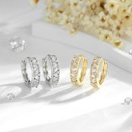 Simple All-Match Geometric Ear Buckle Ear Jewelry Selection Copper Plated 14K Gold Zircon Earring Ea