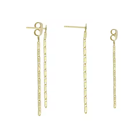 Cosplay Anime Hanma Shuji Earrings Fashion Long Gold Chain Tassel Pendant Earrings for Women Men