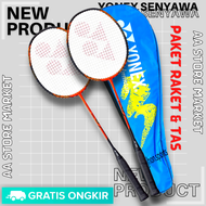 ( FREE KOK &amp; GRIP ) Raket YONEX - Raket Badminton Murah Senar Terpasang - Tanpa sambungan T - Remaja &amp; Anak2