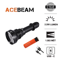 Đèn pin chiếu xa ACEBEAM L19 V2 TRẮNG độ sáng 2200 lumen chiếu xa 1083m LED SFT40 kèm pin sạc 21700 