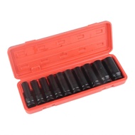 treee Deep Impact Socket Set 1 2 Inch Drive Metric 10 Piece 6 Point  10MM to 24MM Sockets