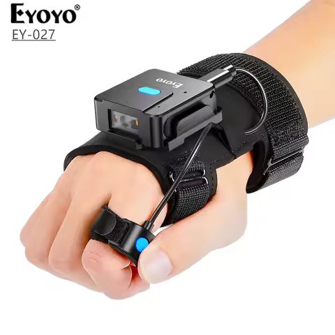 Eyoyo 2D Bluetooth Barcode Scanner Wearable Glove Scanner Left&Right Hand Wearable1D QR Patable Fing