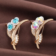 Pucigo Bros Orchid Zicron Brooch Gold Luxury Brooch Tudung Brooch Pin