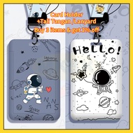 GANTUNGAN MKBK Astronaut Lanyard ID Card Name Cute ID Card HolderTAG Business Card Holder ID Card Ho