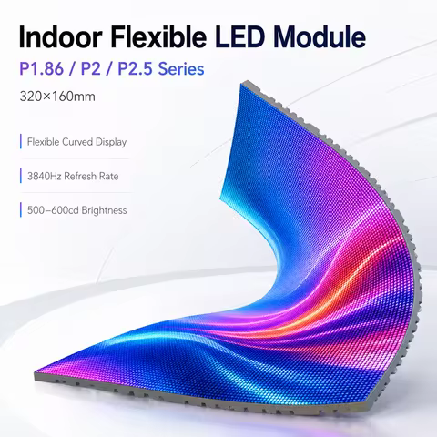 P1.86 P2 P2.5 Indoor Full Color Flexible LED Display Module HUB75 320*160mm SMD RGB Soft LED Panel M