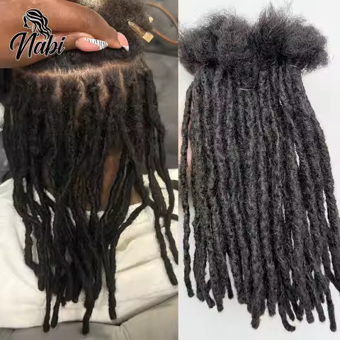 Interlocs 0.6cm Dreadlocks Remy Human Hair Soft Locs Textured Handmade Remy Human Hair Locs Extensio