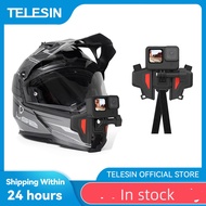 TELESIN Motorcycle Helmet Mount Strap Flodable Front Chin Mount for GoPro Hero 11 10 9 8 7 6 5 DJI Osmo GP HBM MT2