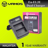 Vamos Dual Battery Charger En-EL3e for Nikon D50 D70 D70s D80 D90 D100 D200 D300 D300S and D700