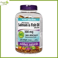 Webber Naturals - 野生阿拉斯加三文魚魚油 (300 毫克) 220 粒晶透腸溶軟膠囊 [平行進口] 此日期前最佳:2027年04月30日