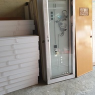 pintu aluminium kamar mandi import full kaca cermin silver FGC025